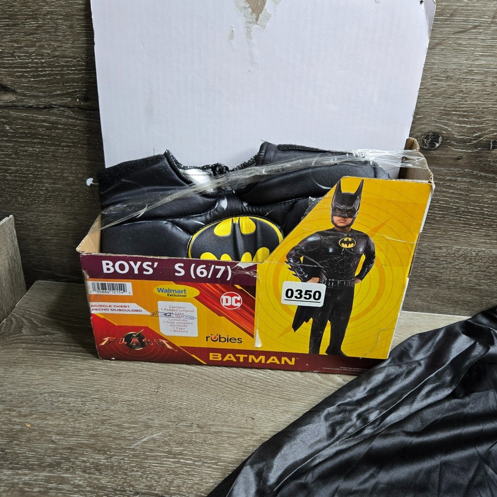 Rubies DC Batman Boys Muscle Chest Costume Jumpsuit Cape Size S 6/7 Walmart